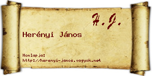 Herényi János névjegykártya