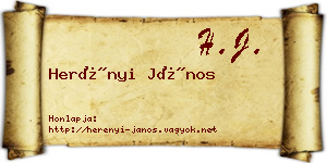 Herényi János névjegykártya